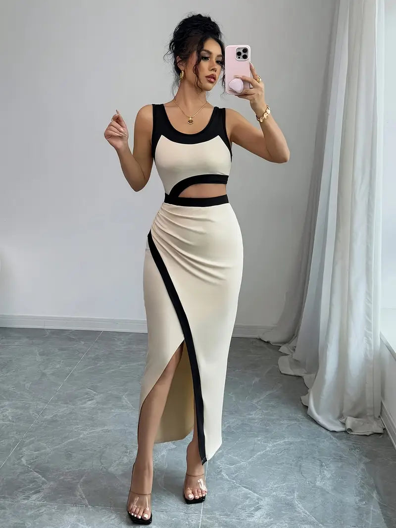 Camila Cut-out Asymmetric Slit Dress